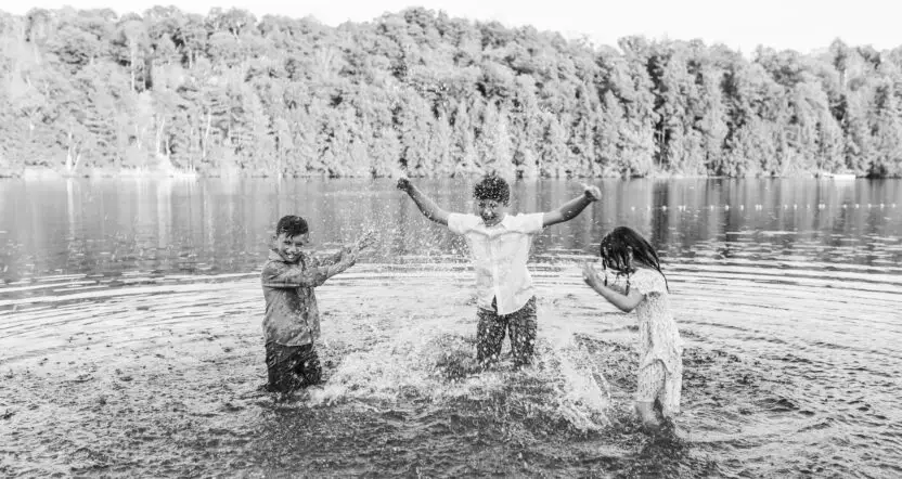 Kids Splashing in the water
